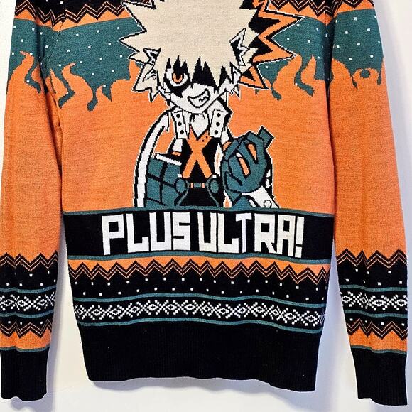 Exclusive Retro Bakugo Sweater - My Hero Academia Plus Ultra XS Holiday Chic - Picture 5 of 6